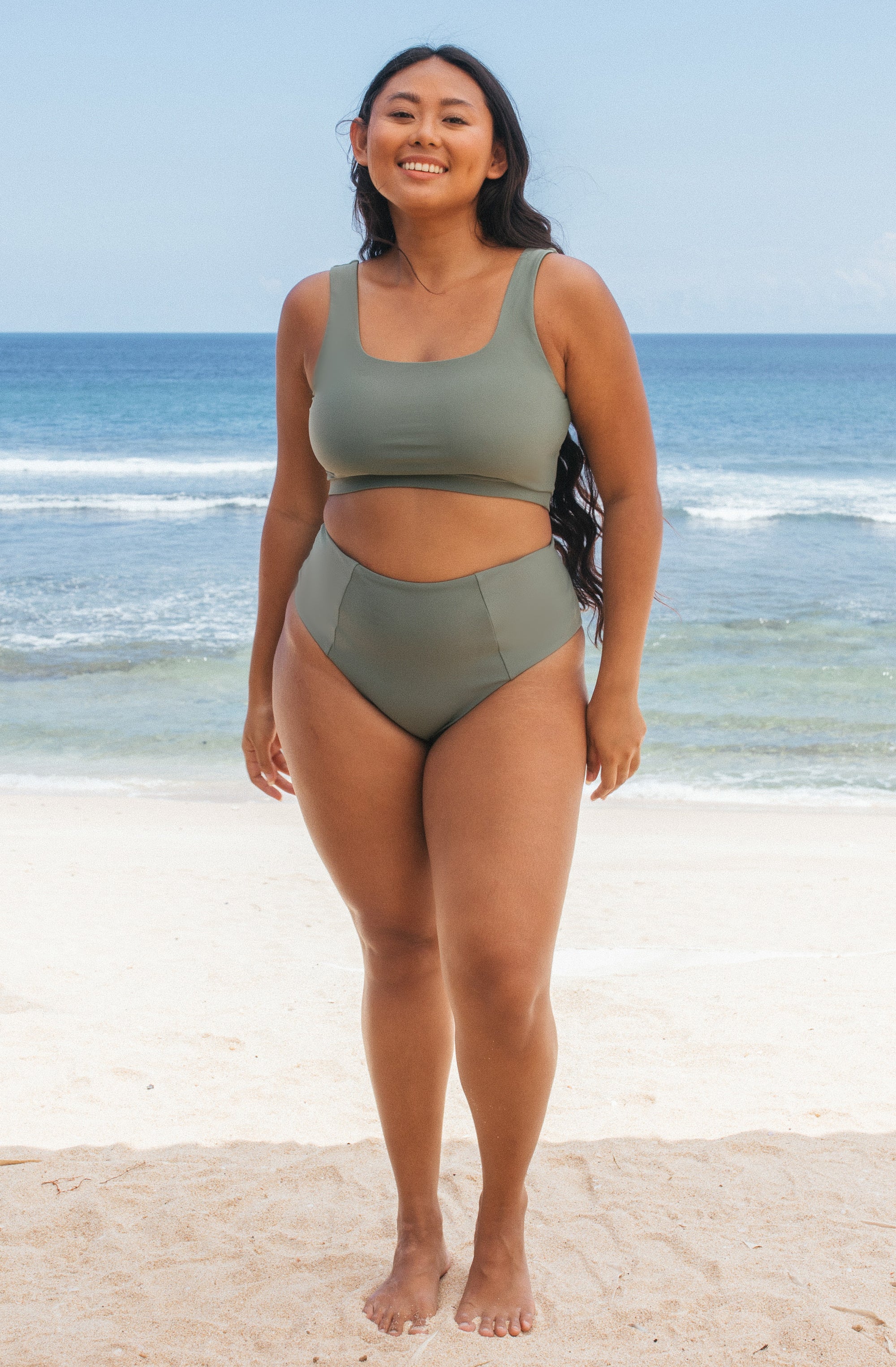 Surf Bikini Top Jane Top Army Green | Women's Swimwear | SEPTEMBER