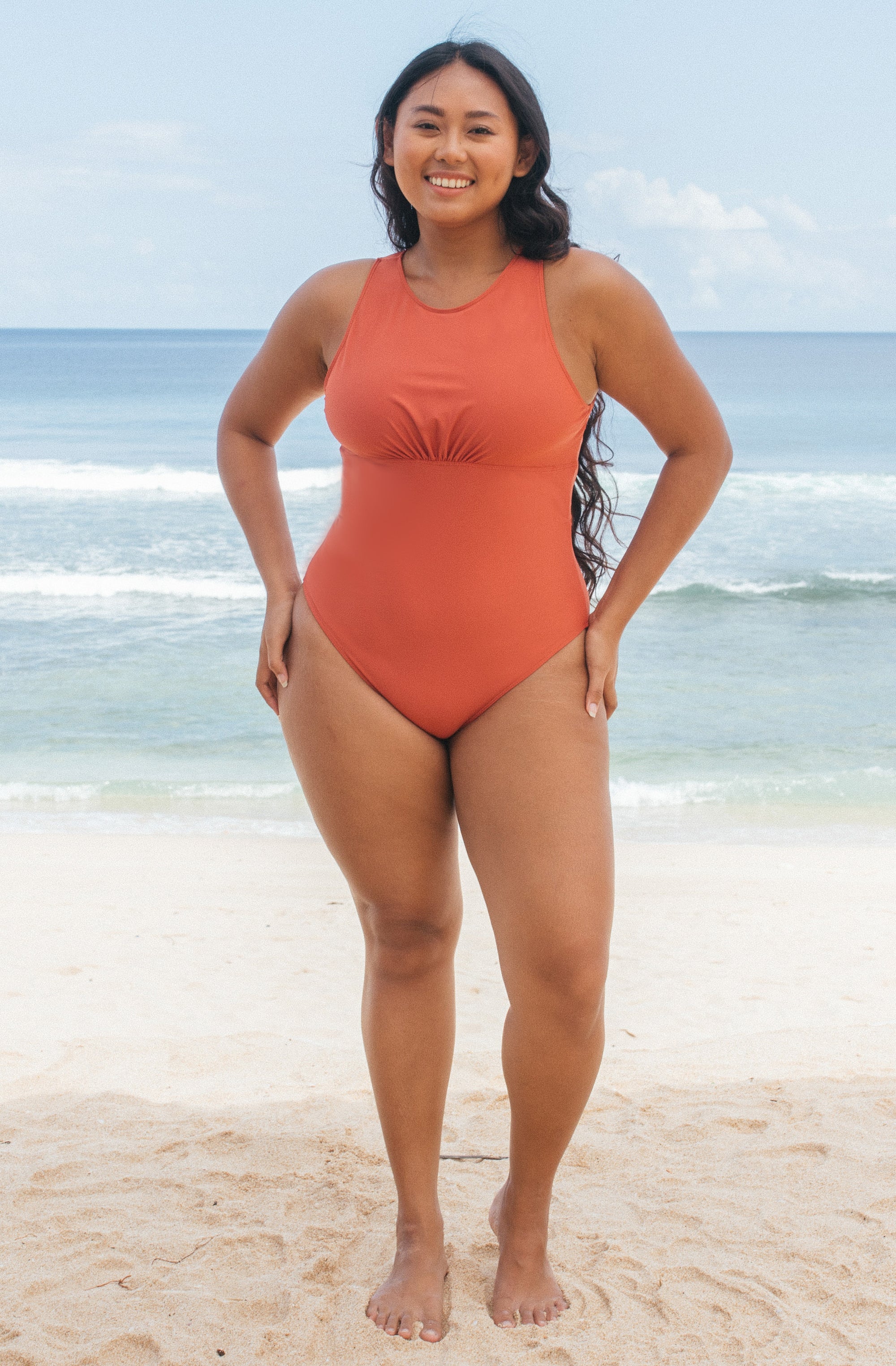 One Piece Surf Swimsuit Ami Burnt Sienna | Swimwear | SEPTEMBER