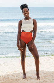 Malibu Ivory/Burnt Sienna One Piece