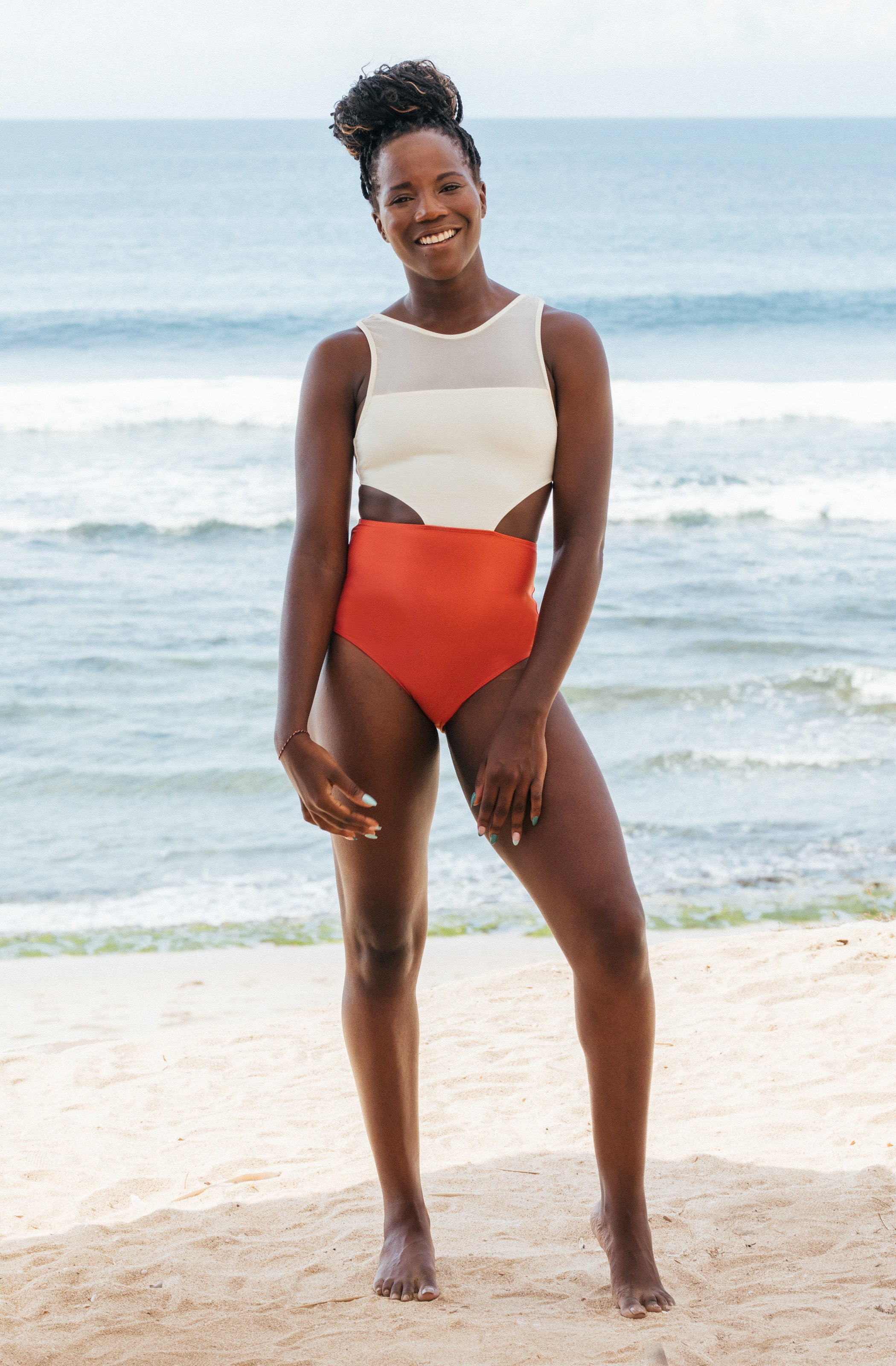 Malibu Ivory/Burnt Sienna One Piece